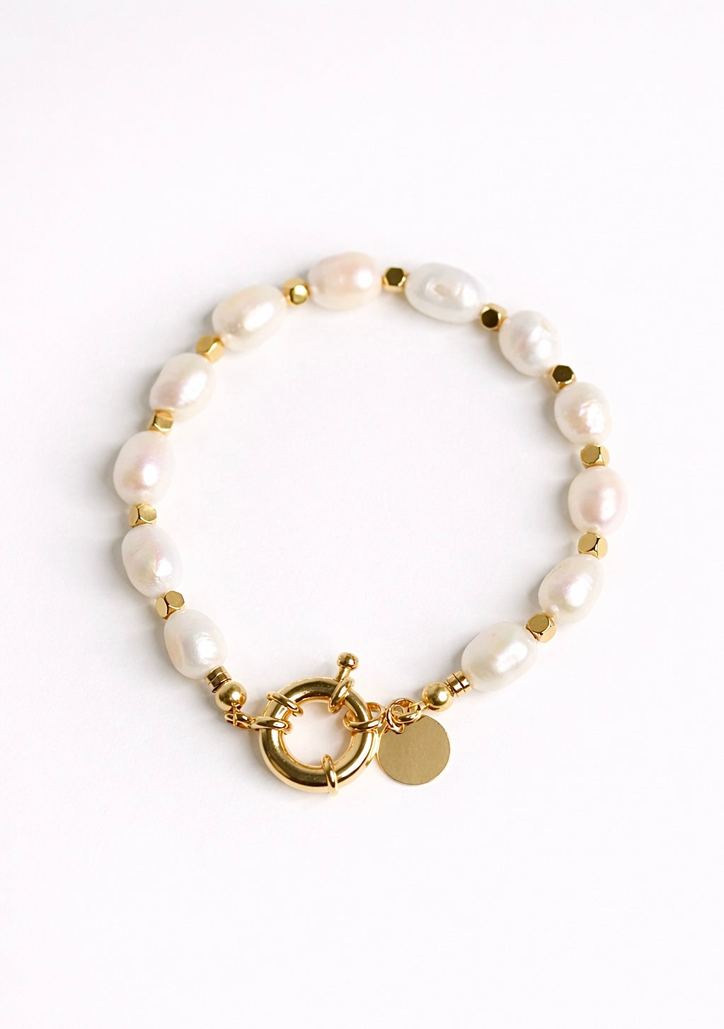 Bracelet Perles De Culture 6mm - Fermoir Marin En Or 18 Carats - Occasion Très Bon état