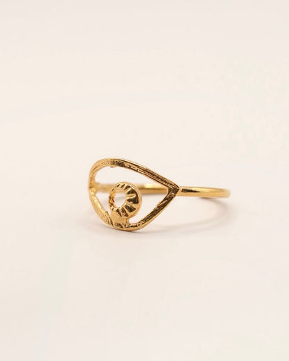 bague fine dorée oeil de protection