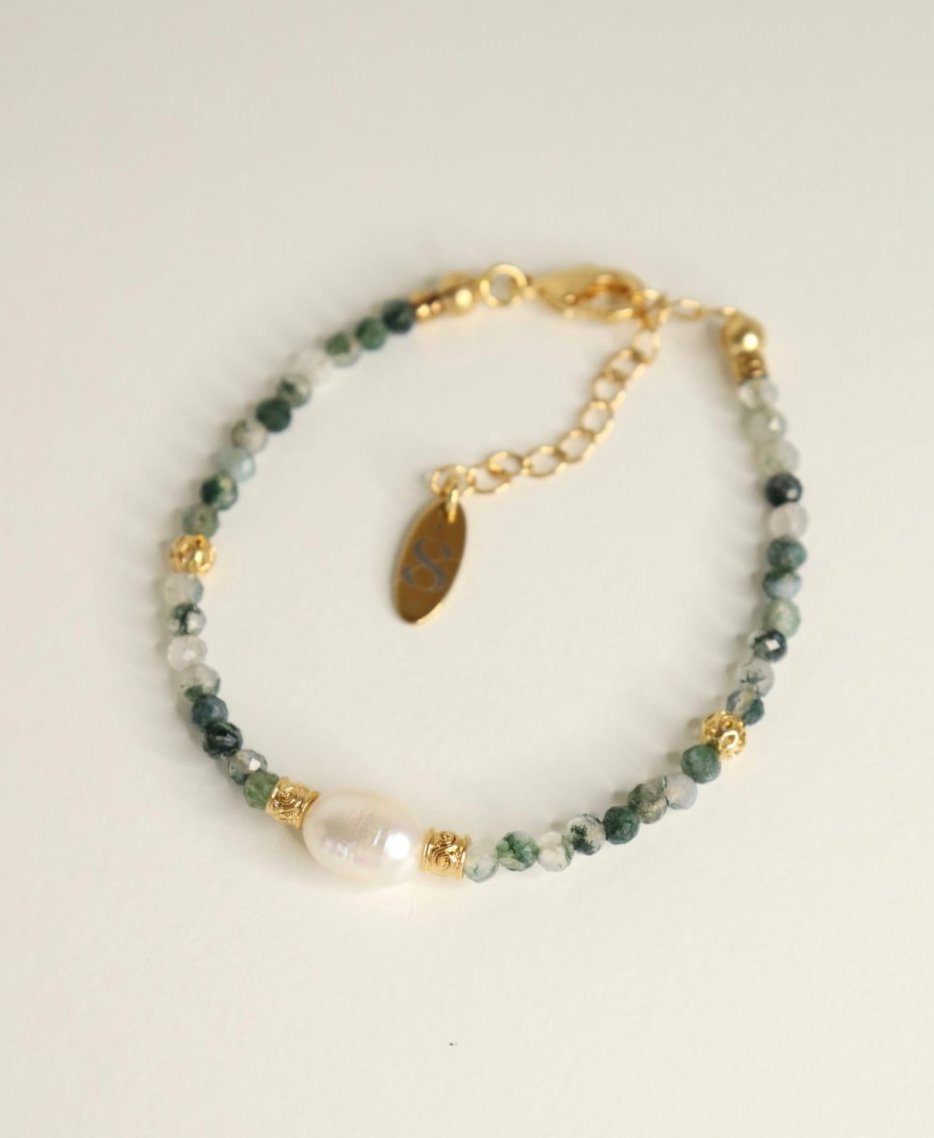 bracelet vert en agates 