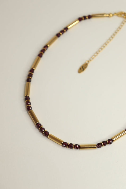 Collier Cleo en grenats rouge d'Inde