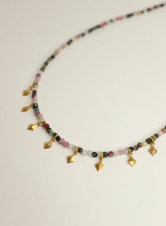 collier mina en tourmaline et pampille