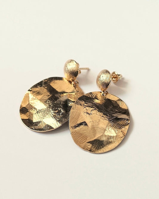 boucles d'oreilles rondes dorées 